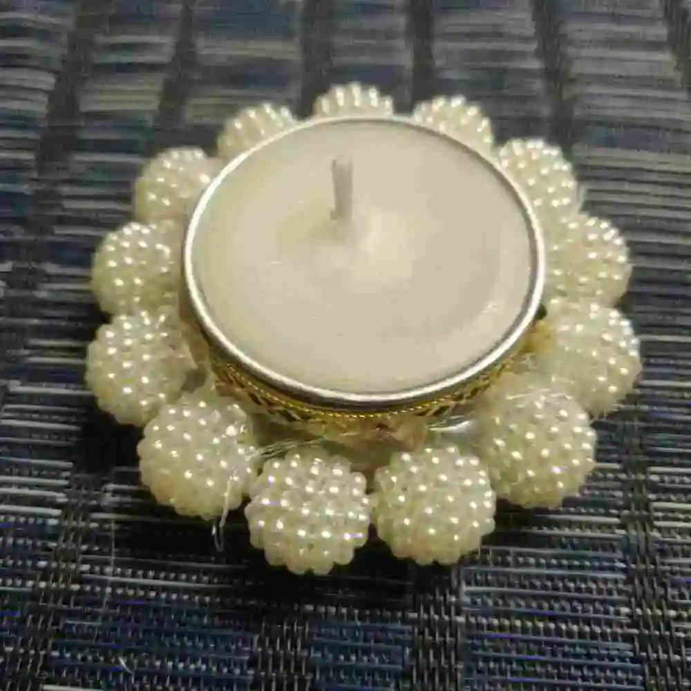 Luxury pearl T light holder for Diwali Decor Online